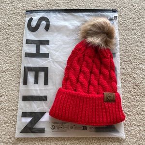 🟡BOGO NWT Shein Red Winter Hat